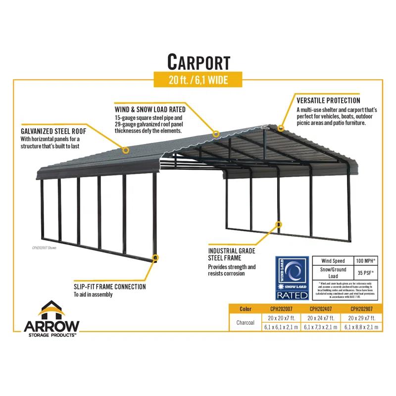 Arrow Carport  20 ft. x 24 ft.