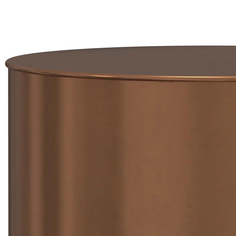 Simpli Home Curtis 16"W Metal Industrial End Table with Cylinder Design and Ombre Finish, Assembled