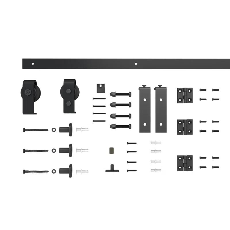 Calhome 84'' Solid Wood Barn Doors with Installation Hardware Kit Bi-Fold