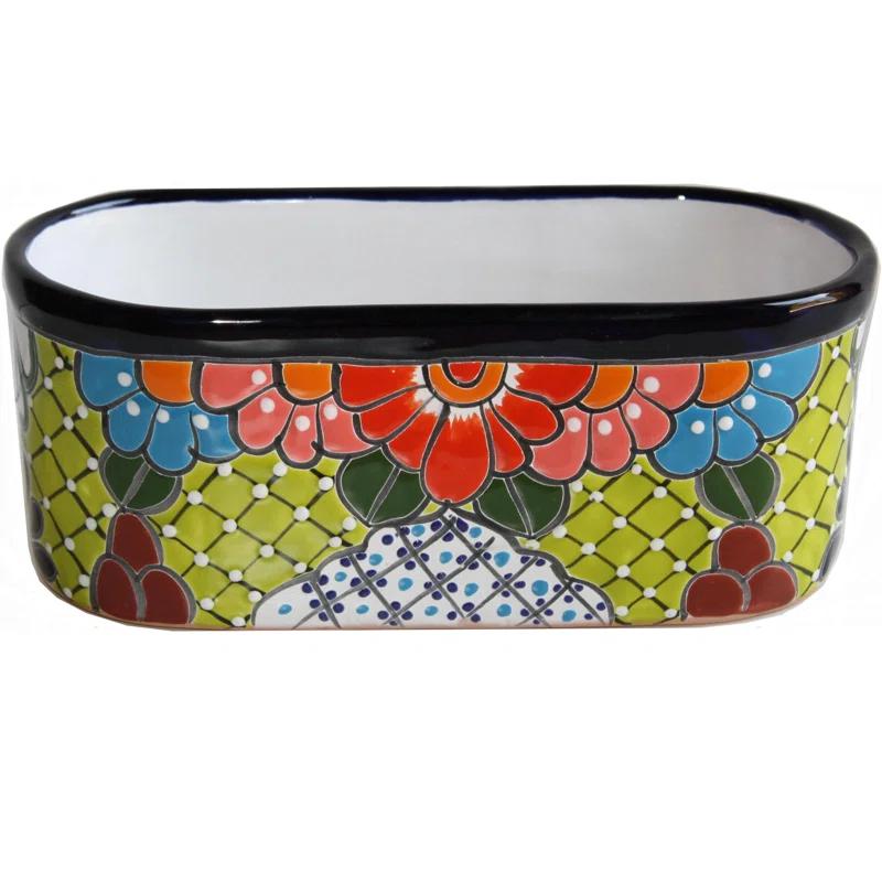 Bungalow Rose TalaMex Cuna Mexican Colors Talavera Ceramic Garden Pot