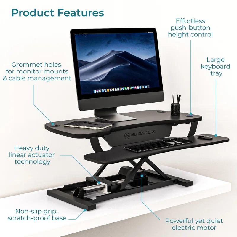VERSADESK VersaDesk PowerPro Electric Height Adjustable Desk Converter w/ USB Charging Port