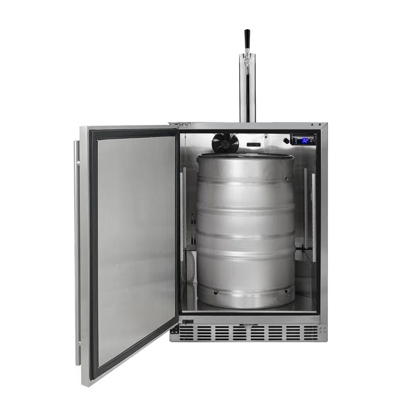 Kegco Kegco 24" Wide Outdoor Single Tap All Stainless Steel Built-In Kegerator with Kit
