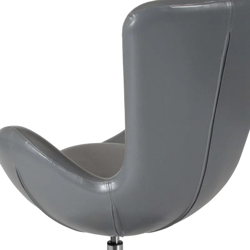 Flash Furniture Stackable Leather Seat Reception Chair with Metal Frame