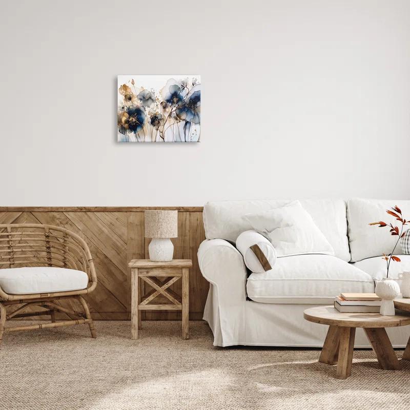 " Navy And Gold Abstraction " by LSR Design Studio