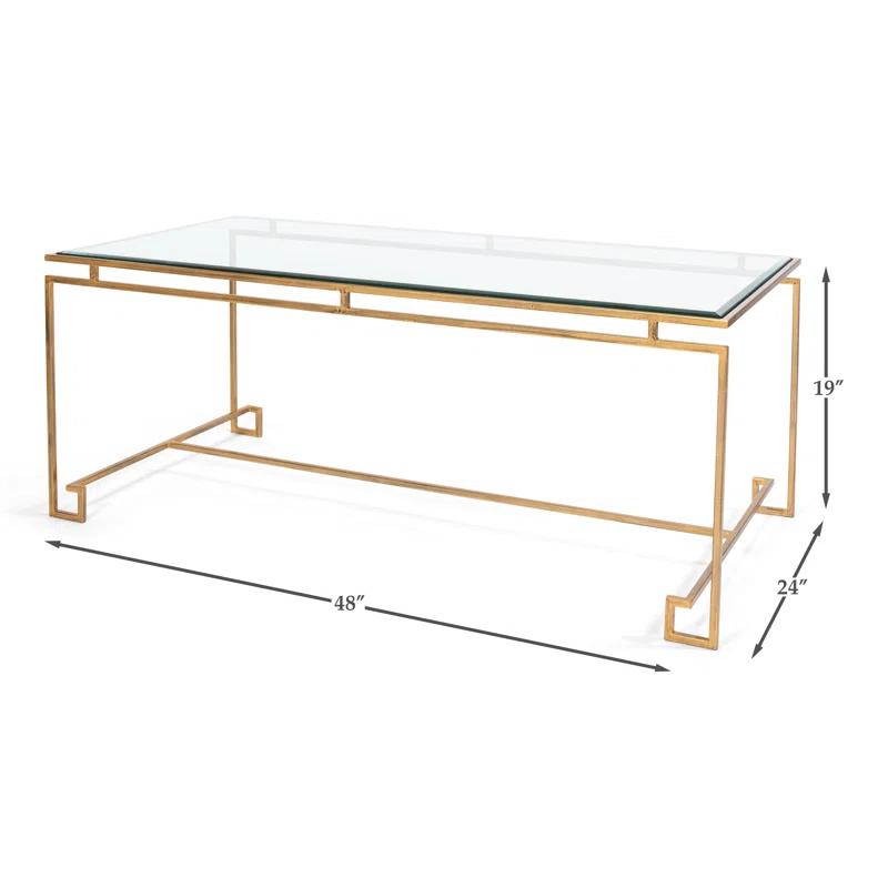 Sarreid Ltd Parallel Sled Glass Top Coffee Table