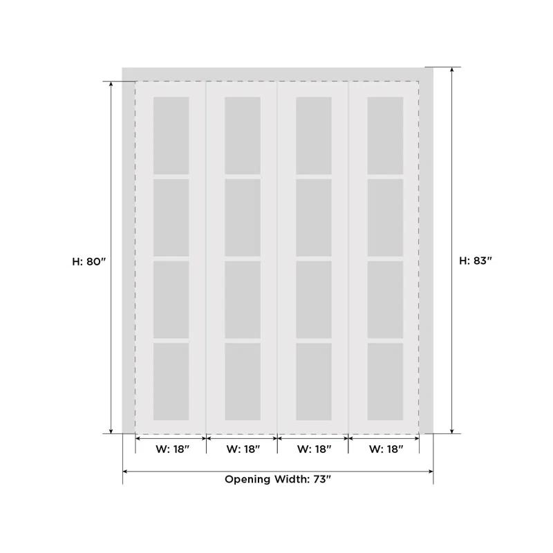 SARTODOORS Sliding Closet Double Bi-Fold Doors | Ego 5005 | Sturdy Tracks Moldings Trims Hardware Set | Wood Solid Bedroom Wardrobe Doors