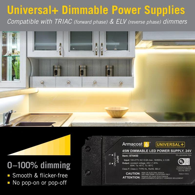 Universal+ Dimmable LED Driver 24V DC, Electronic Transformer