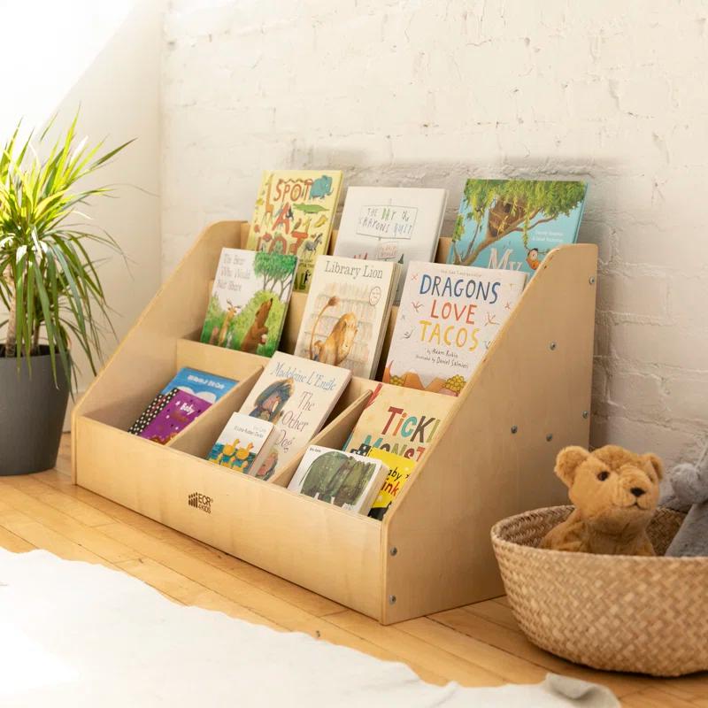 ECR4Kids ECR4Kids 5-Compartment Easy to Reach Book Display, Classroom Storage, Natural