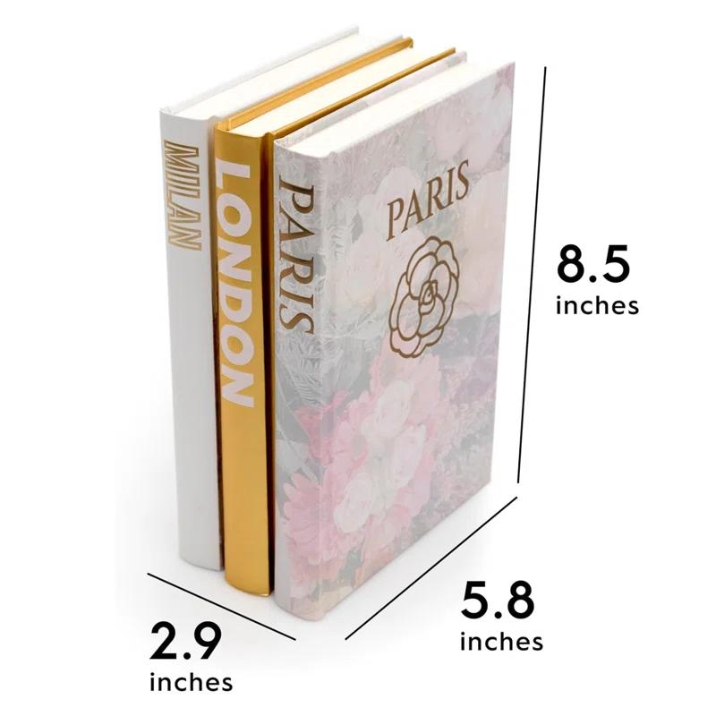 Latitude Run® Decorative Books for Home - Shelf Decor Accents - Set of 3