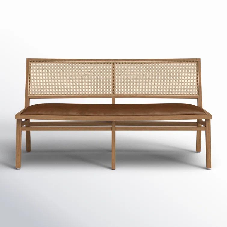 Archie Dining Bench - Butterscotch Leather