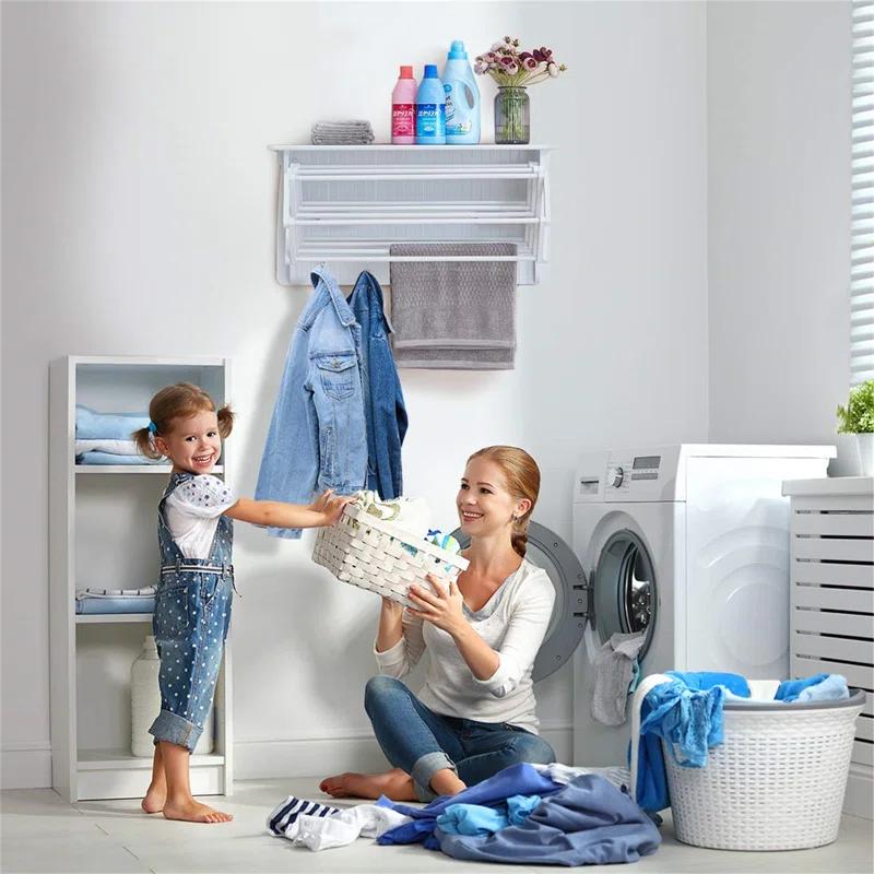 Latitude Run® Collapsible Accordion Wall Mounted Drying Rack