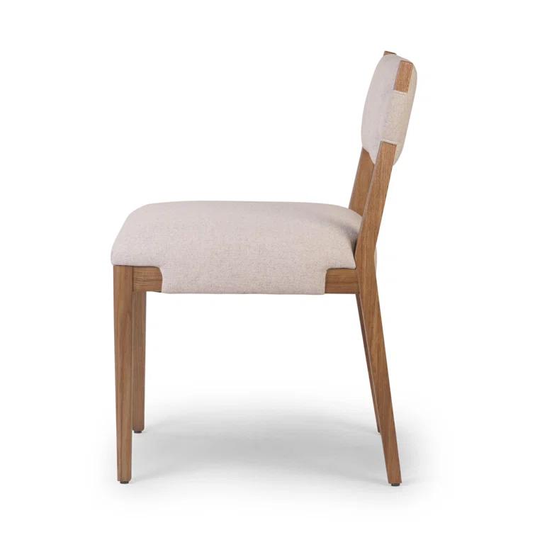 Antwerp Natural Linen Upholstered Side Chair with Wood Frame