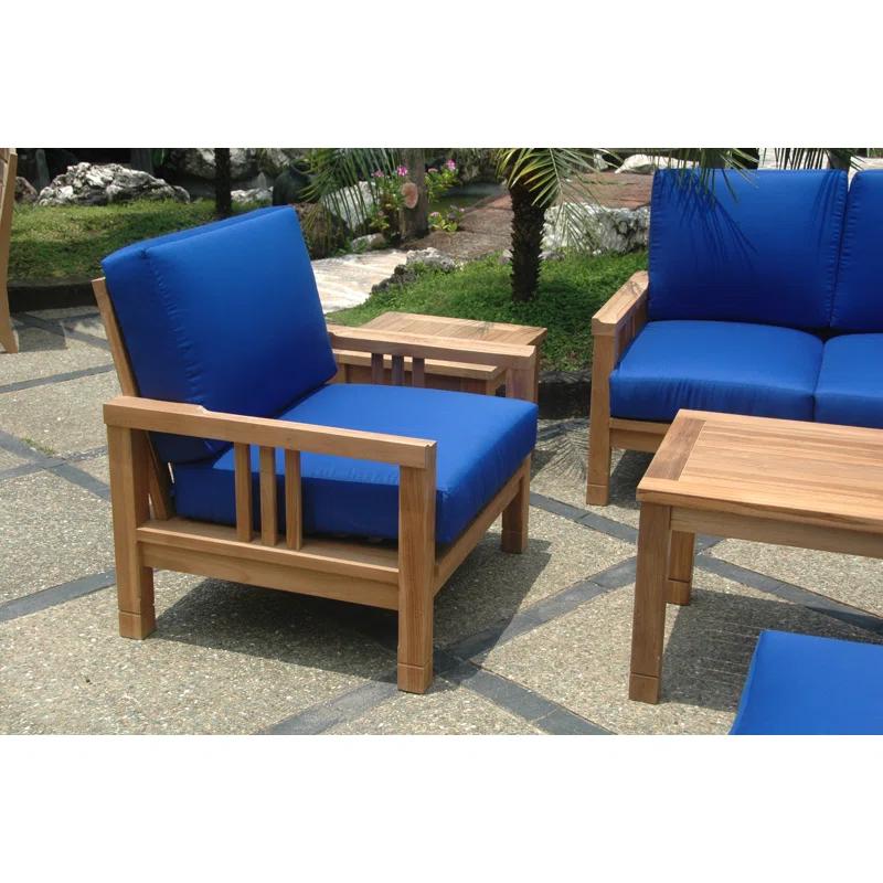 Anderson Teak South Bay Teak 5 - Person Patio Conversation Sets with Sunbrella® Cushions