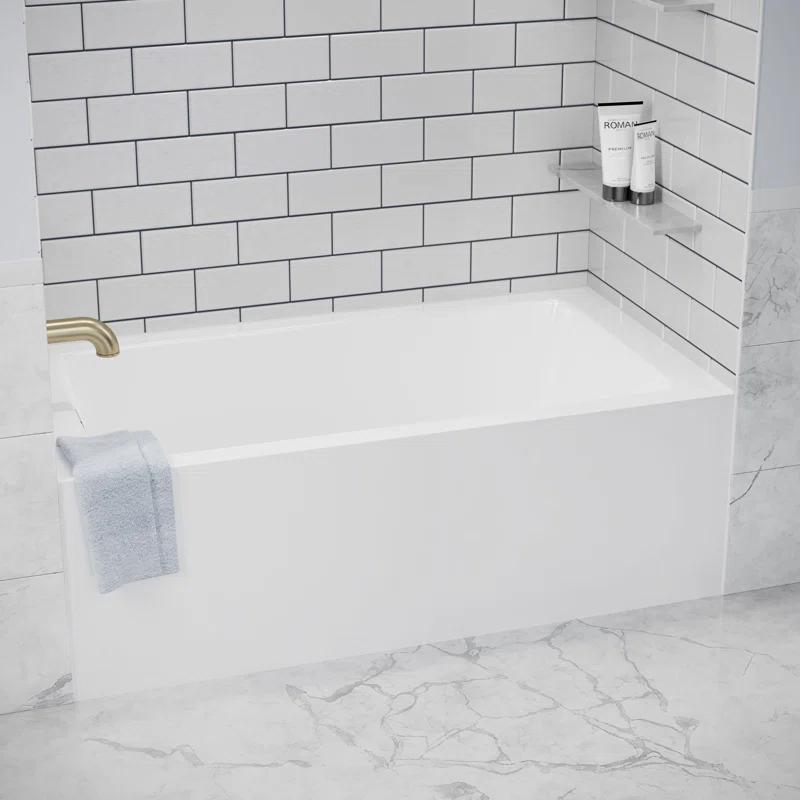 Wyndham Collection WCBTW16032LMBTRIM Grayley 60'' x 32'' Alcove Soaking Acrylic Bathtub