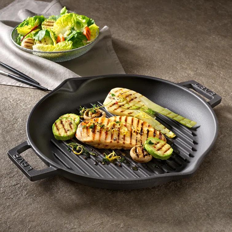 LAVA CAST IRON Lava Enameled Cast Iron Grill Pan 12 inch-Round