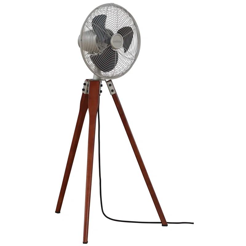 Arden Floor Fan, Satin Nickel