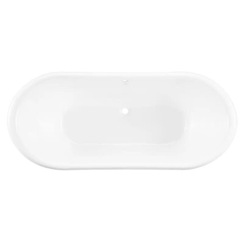 Dorset 66" Cast Iron Soaking Double Slipper Freestanding Tub with Drain and Overflow