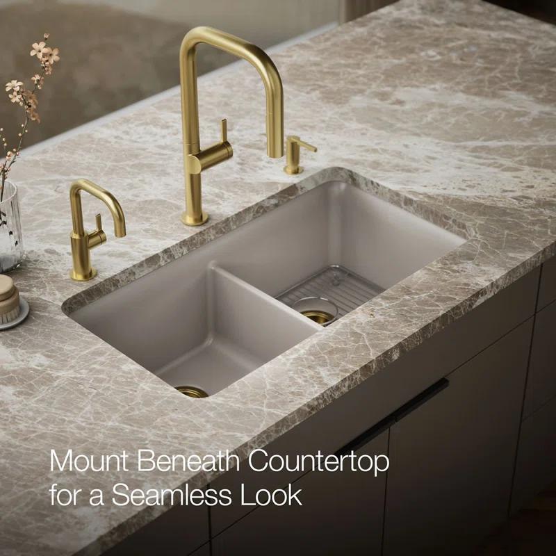 Cairn® 34" L x 18" W Under-Mount Double-Equal Kitchen Sink