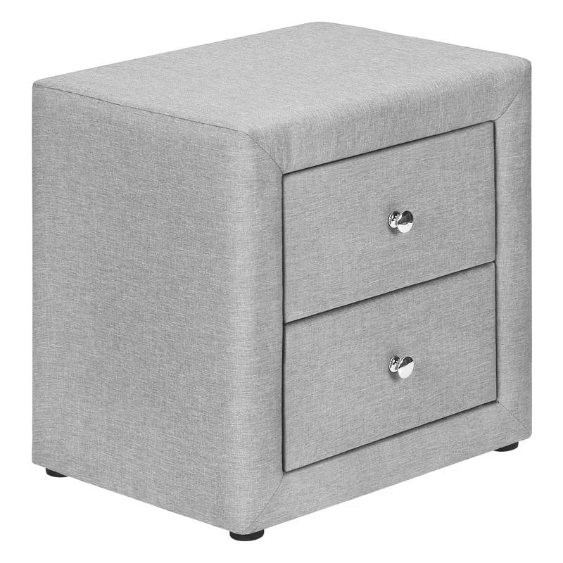Mercer41 Nightstand, Nightstand, End, Side, Lamp, Storage Drawer, Bedroom, Upholstered, Linen Look, Transitional
