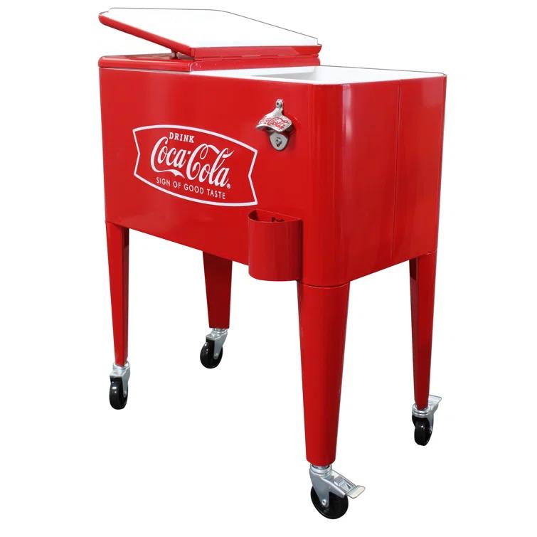 Leigh Country Leigh Country 60 Quarts Serving Station / Cart Cooler with wheels in Red
