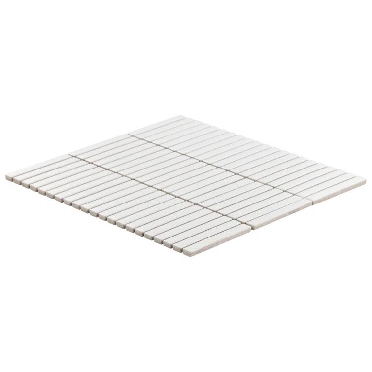 Monogram Stacked 11.19 In. X 11.9 In. Glossy Porcelain Mosaic Floor And Wall Tile (0.92 Sq. Ft. / Each)