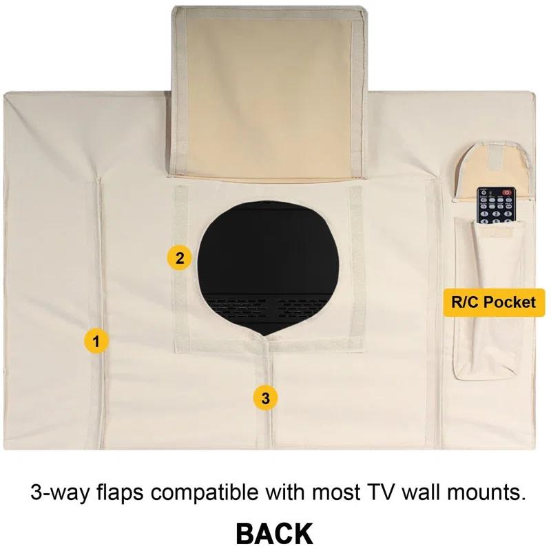 Khomo Gear Universal Weatherproof TV Cover – All-Season Protection for Flat Panel TVs, Water-Resistant, Breathable Material with Remote Pocket