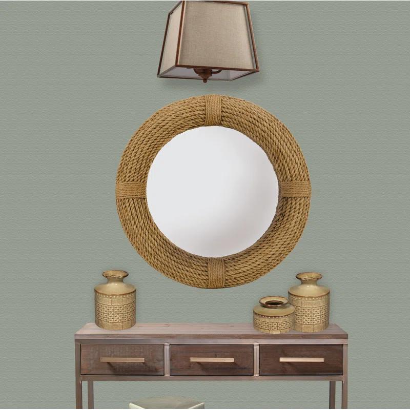 Evalyn Round Jute Mirror