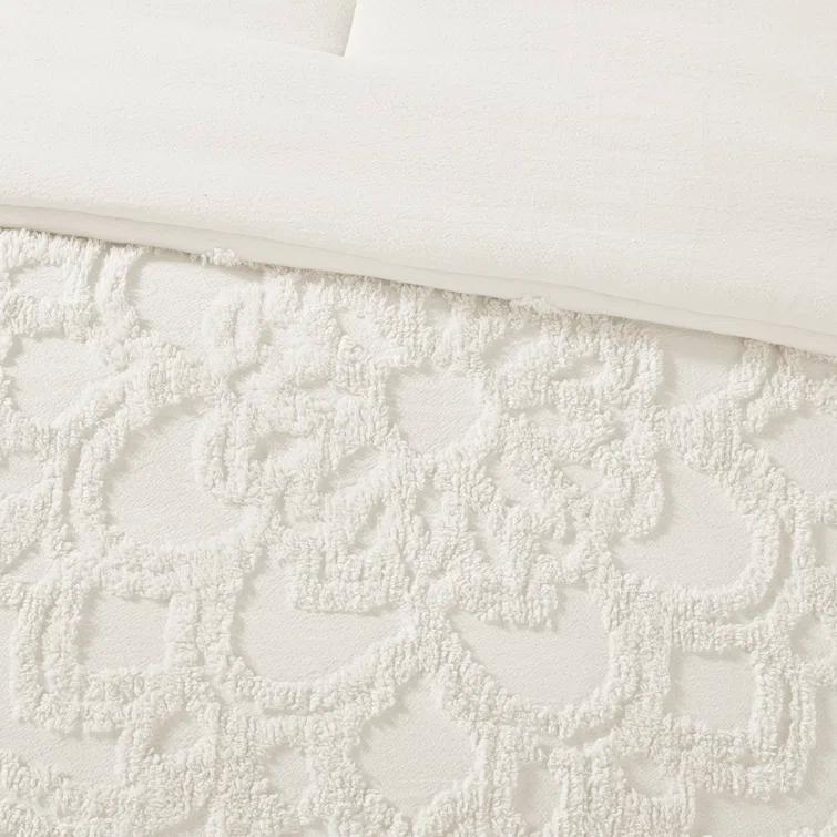 Madison Park Laetitia Tufted Chenille Cotton 3 Piece Medallion Duvet Cover Set