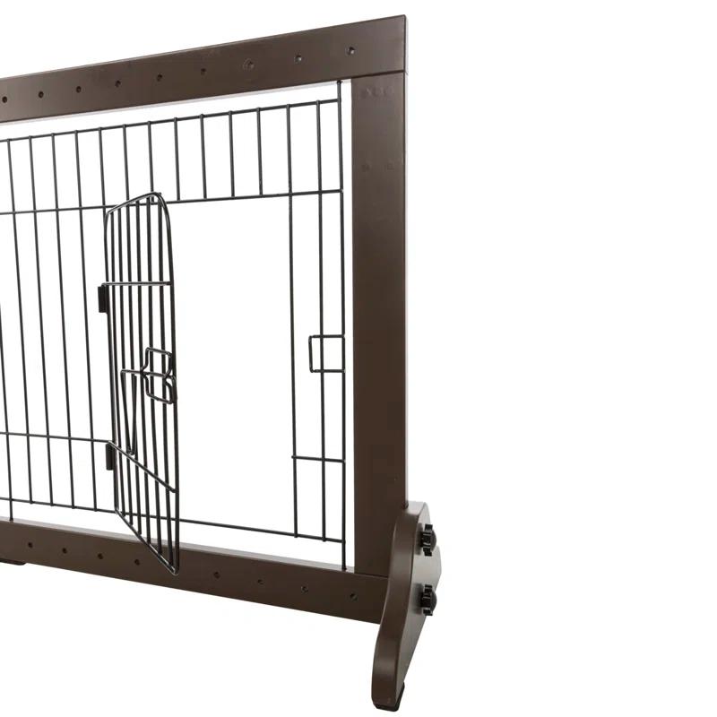 TRIXIE TRIXIE Freestanding Pet Gate with Pet Door, Adjustable Width, 22.5 in Height