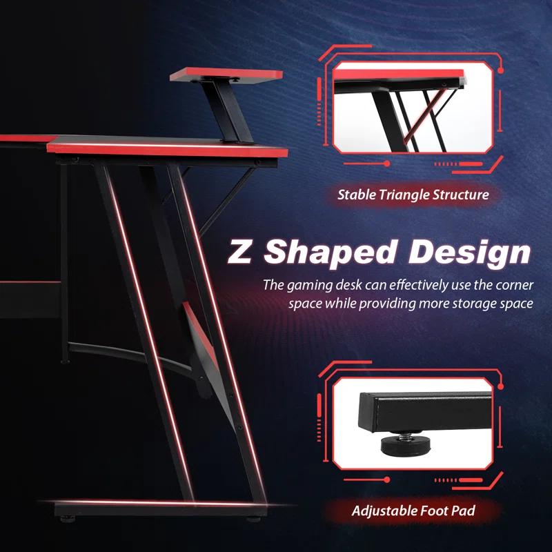Inbox Zero Jessine L-Shaped Gaming Desk