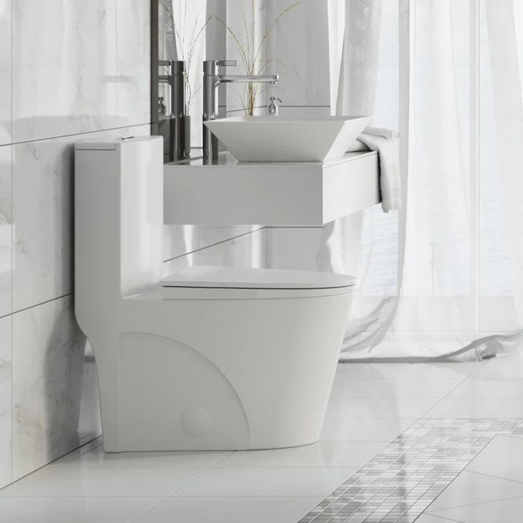 St. Tropez One Piece Elongated Toilet Dual Vortex Flush 1.6 GPF