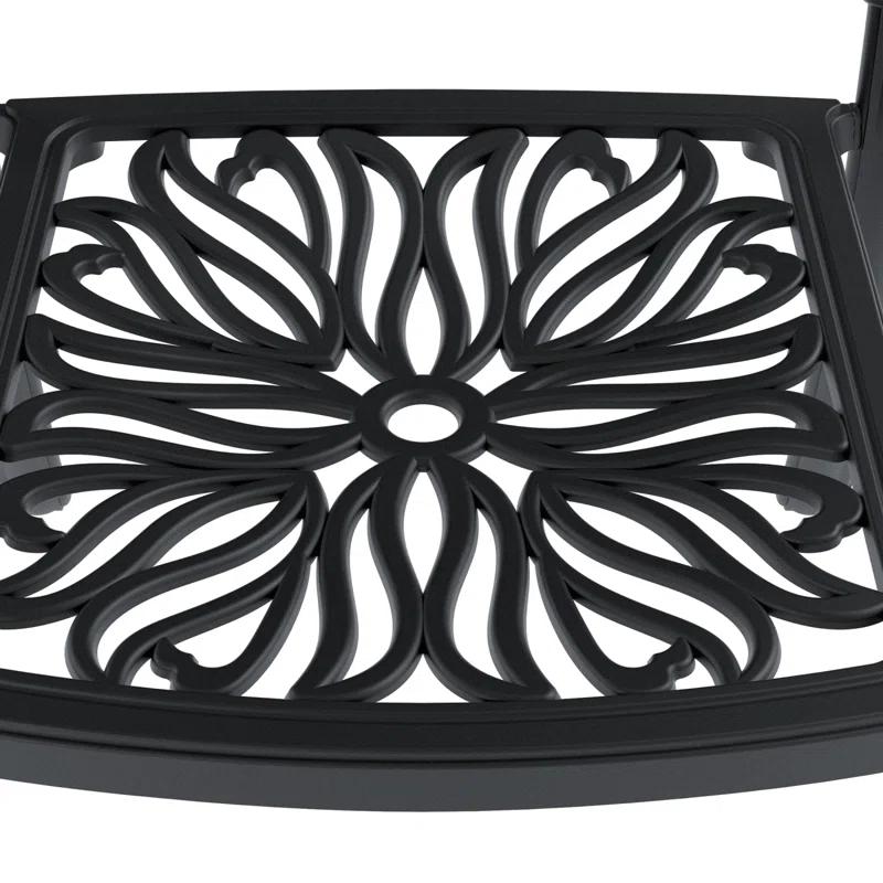 Fleur De Lis Living (Cushions In  Random Colors)5-Piece Set Of Cast Aluminum Patio Furniture With  Cushions, Patio Set, Patio Seating Set, Conversation Set