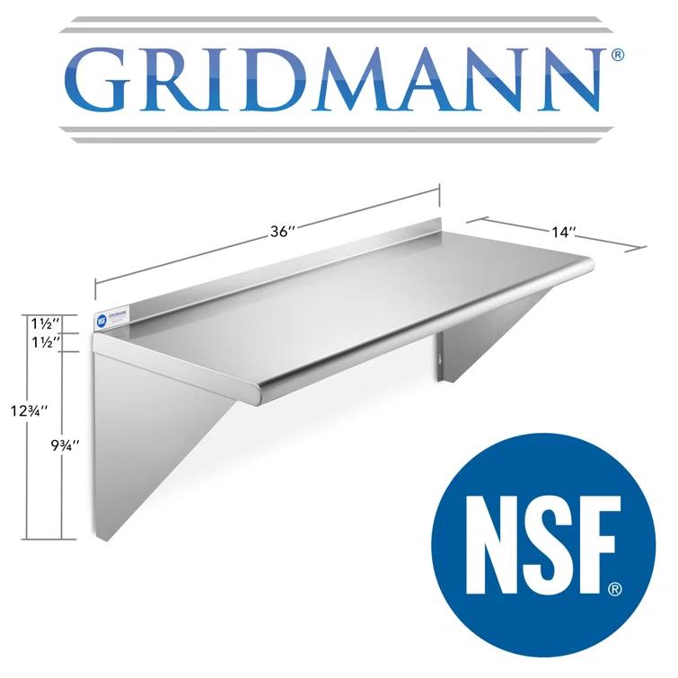 GRIDMANN NSF Stainless Steel Wall-Mount Shelf by Latitude Run
