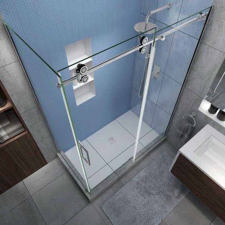 Aston Langham XL 56" - 60" W x 38" D x 80" H Frameless Rectangle Sliding Shower Enclosure SEN979EZ.UC-CH-603880-L