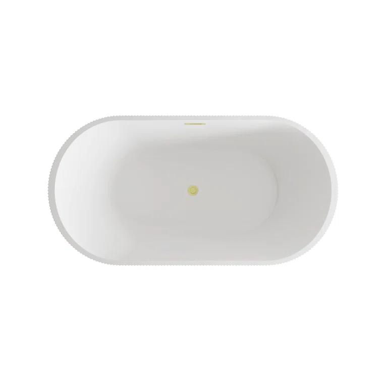 Living District 59 Inch Bathtub in Glossy White with Trim BT30759GW-BGD