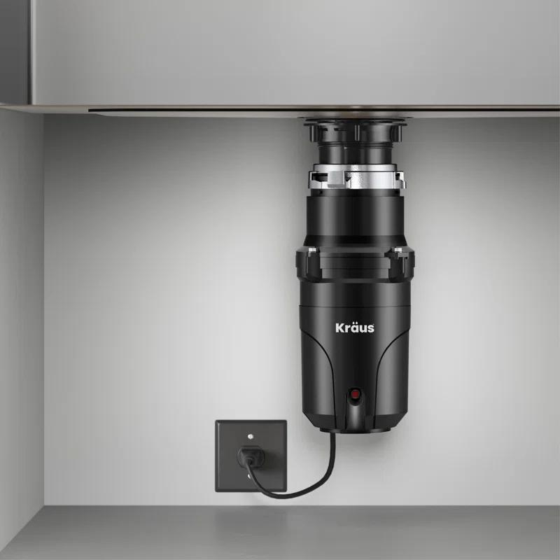 Kraus 1/3 HP WasteGuard High-Speed Ultra-Quiet Motor Garbage Disposal with Quick Connect Mount