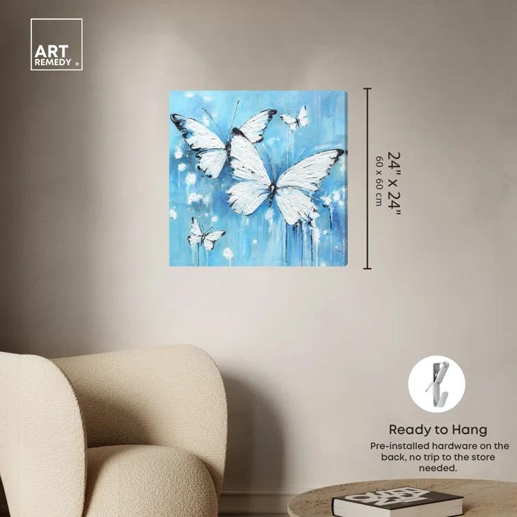 Art Remedy Art Remedy Textured Blue Butterflies Framed Butterfly 56175