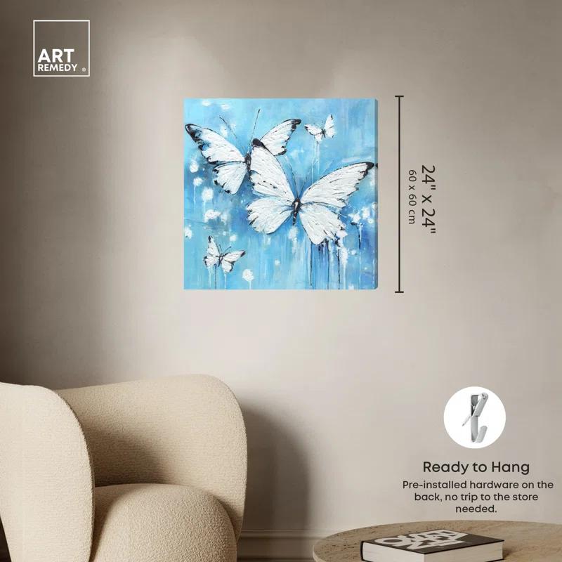 Art Remedy Art Remedy Textured Blue Butterflies Framed Butterfly 56175