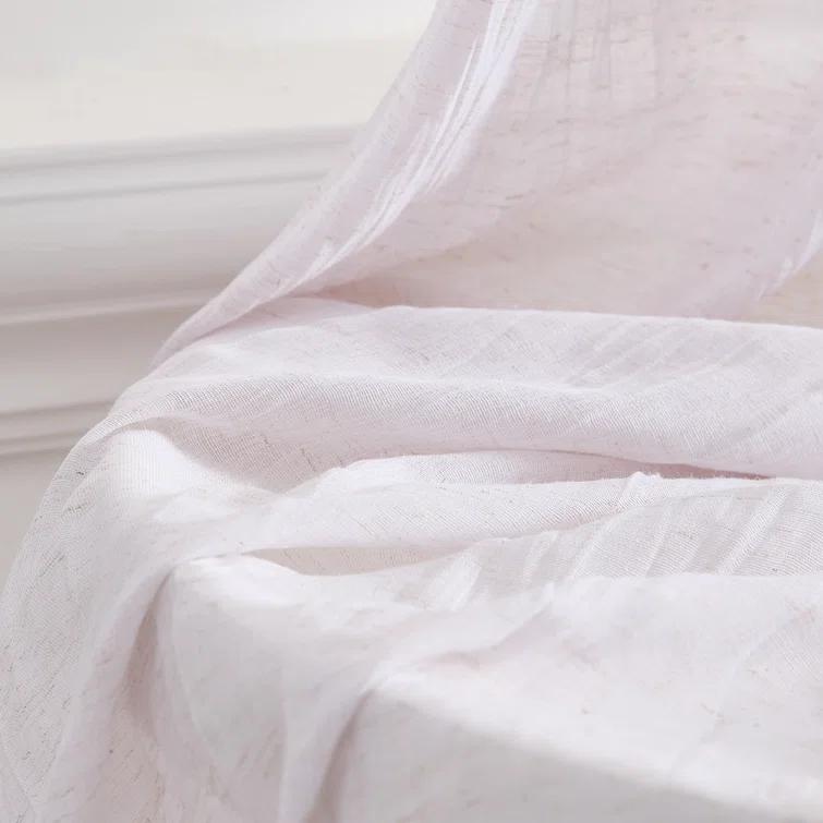 Solid Semi-Sheer Curtain Panels (Set of 2)