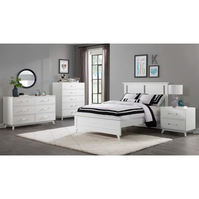 Holland 2 Drawer Nightstand, Acrylic Handles, Undermount Drawer Glides