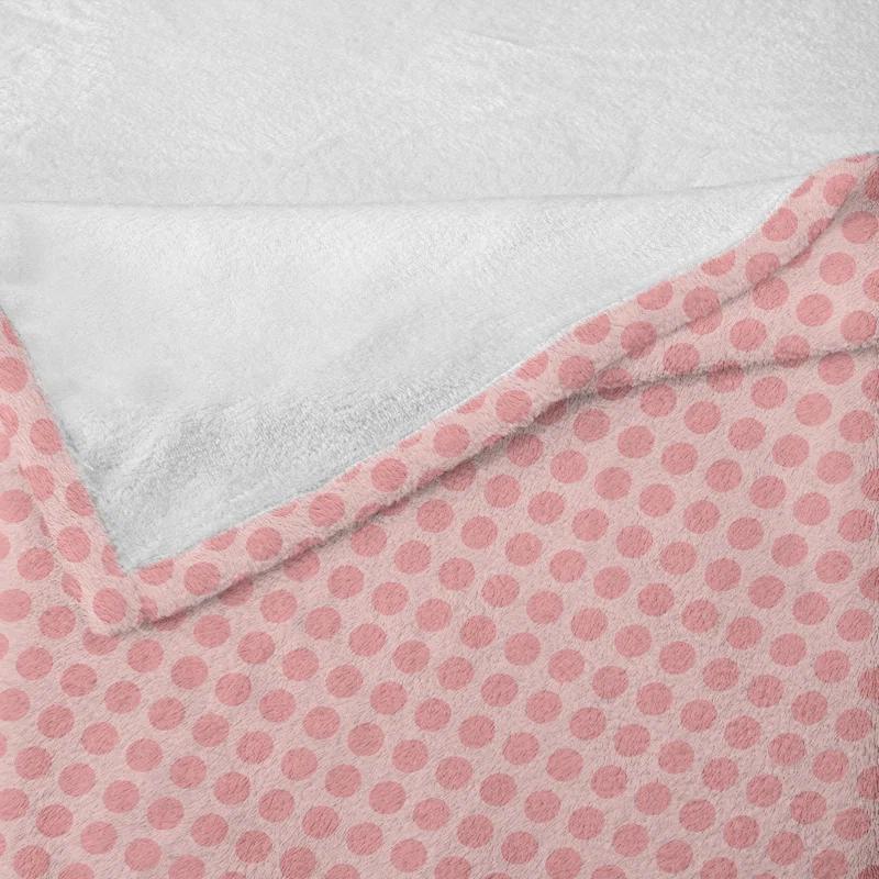 Ambesonne Ambesonne Pink Polka Dots Fleece Throw Blanket Spots Plain