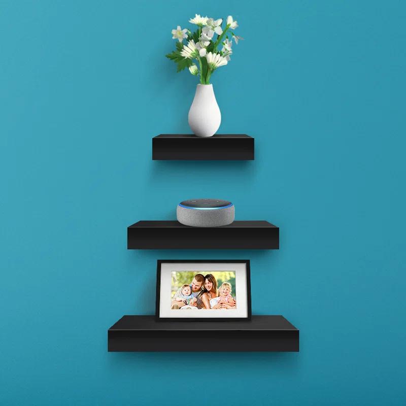 Sorbus Floating Square Shelves Mix Size Set of 3