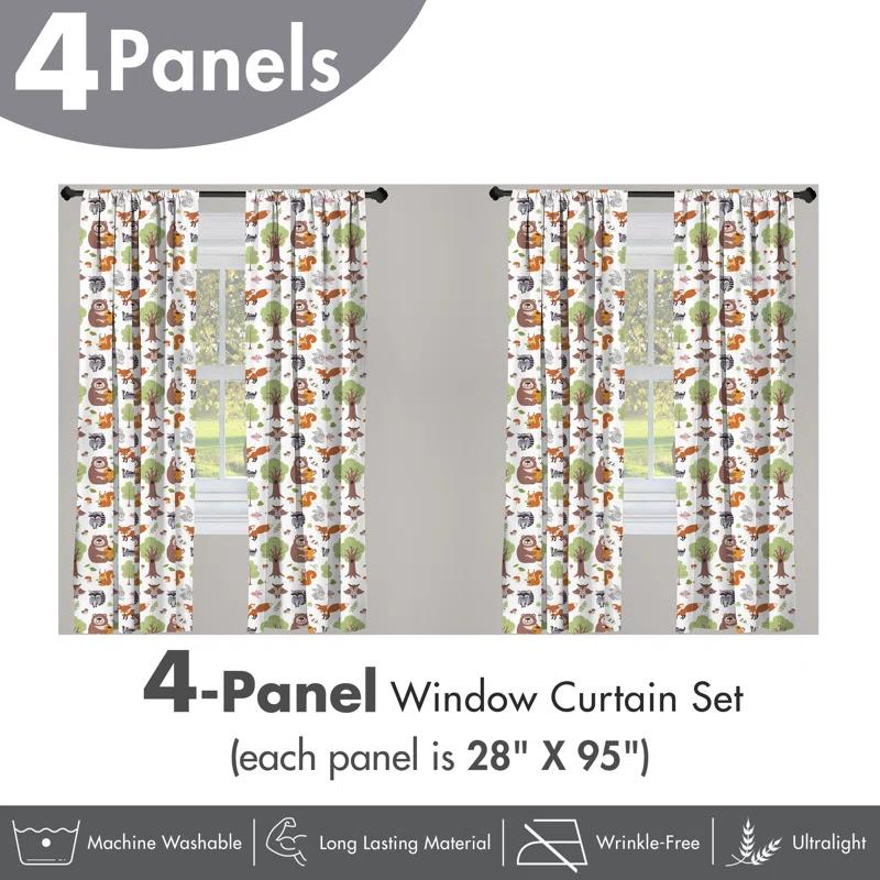 Ambesonne Microfiber Semi Sheer Curtain