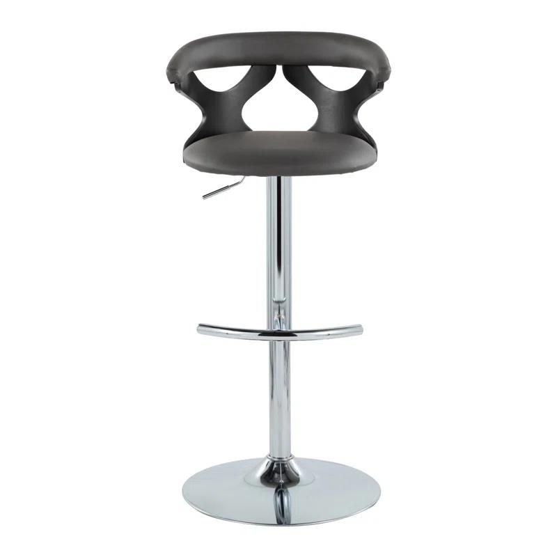 LumiSource Gardenia Swivel Upholstered Adjustable Height Counter Stool with Metal Frame (Set of 2)