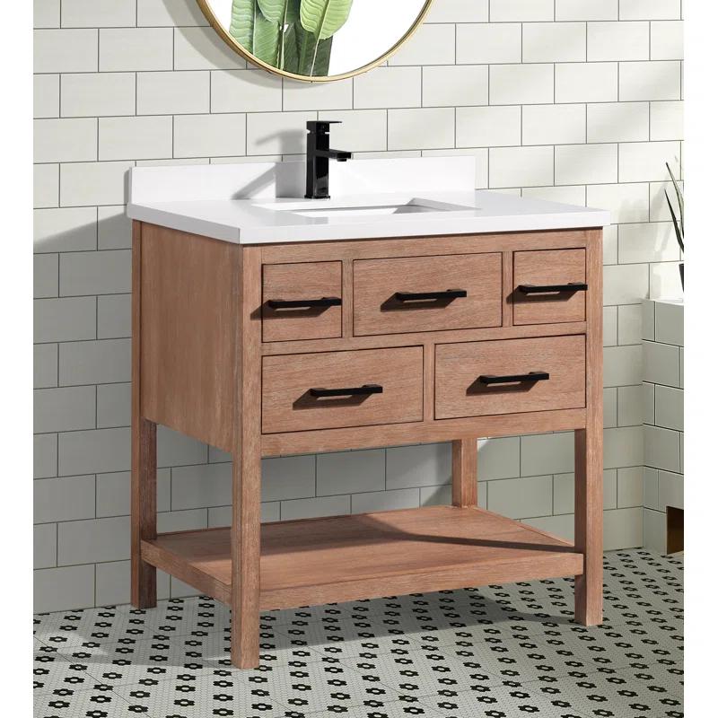 Ari Kitchen & Bath Betty 36'' Single Bathroom Vanity with Quartz Top
