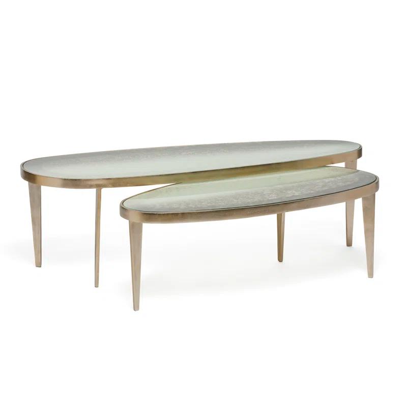 Interlude Jan Glass Top Coffee Table