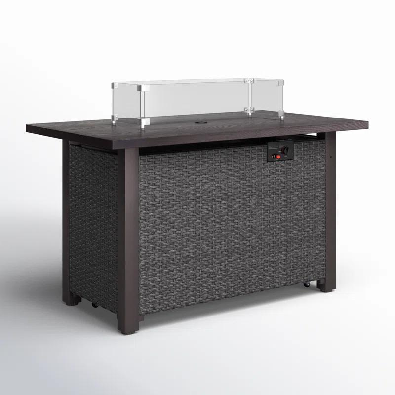 Wade Logan® Bitania Stainless Steel Propane Outdoor Fire Pit Table