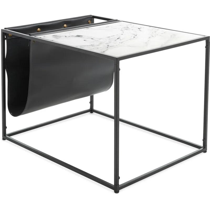 ClickDecor Wilson Modern Accent Side Table with Marble Top