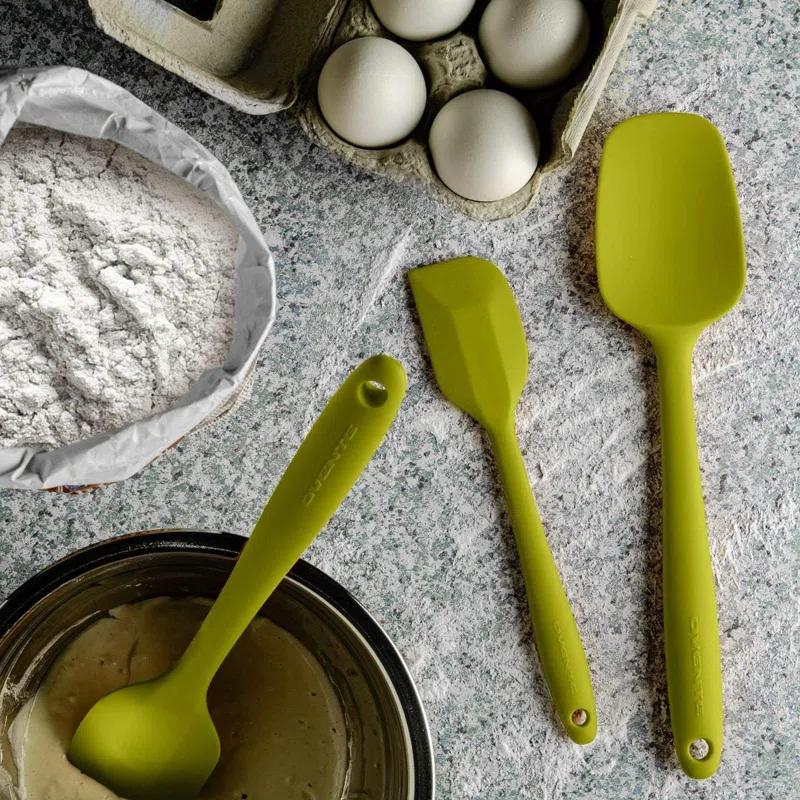 OVENTE Silicone Spatula , Food Grade Rubber Spatulas Heat Resistant w/ Stainless Steel Core & Seamless Design, Non Stick Rubber Spatula for Mixing, Baking & Cooking, 5 Pieces