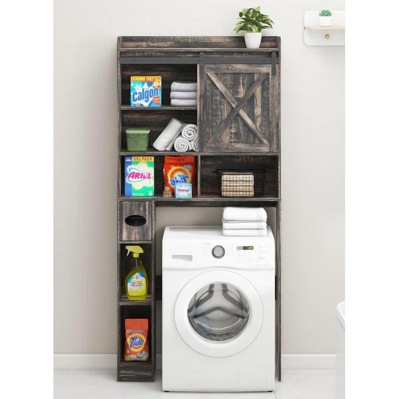 Gracie Oaks The Toilet Storage Cabinet, Farmhouse Storage Cabinet Over Toilet with 2 Barn Doors